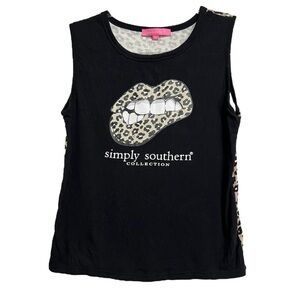 Simply Southern Sleeveless Tank Leopard Youth L